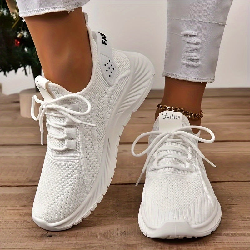 Women's Lightweight Knitted Breathable Running Sneakers Plus Size