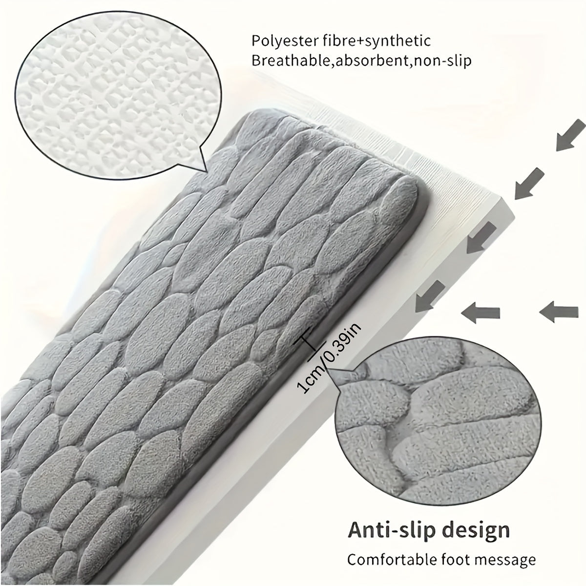 Memory Cotton Bathroom Floor Mat Water Absorbent Non-Slip Doorstep Carpet