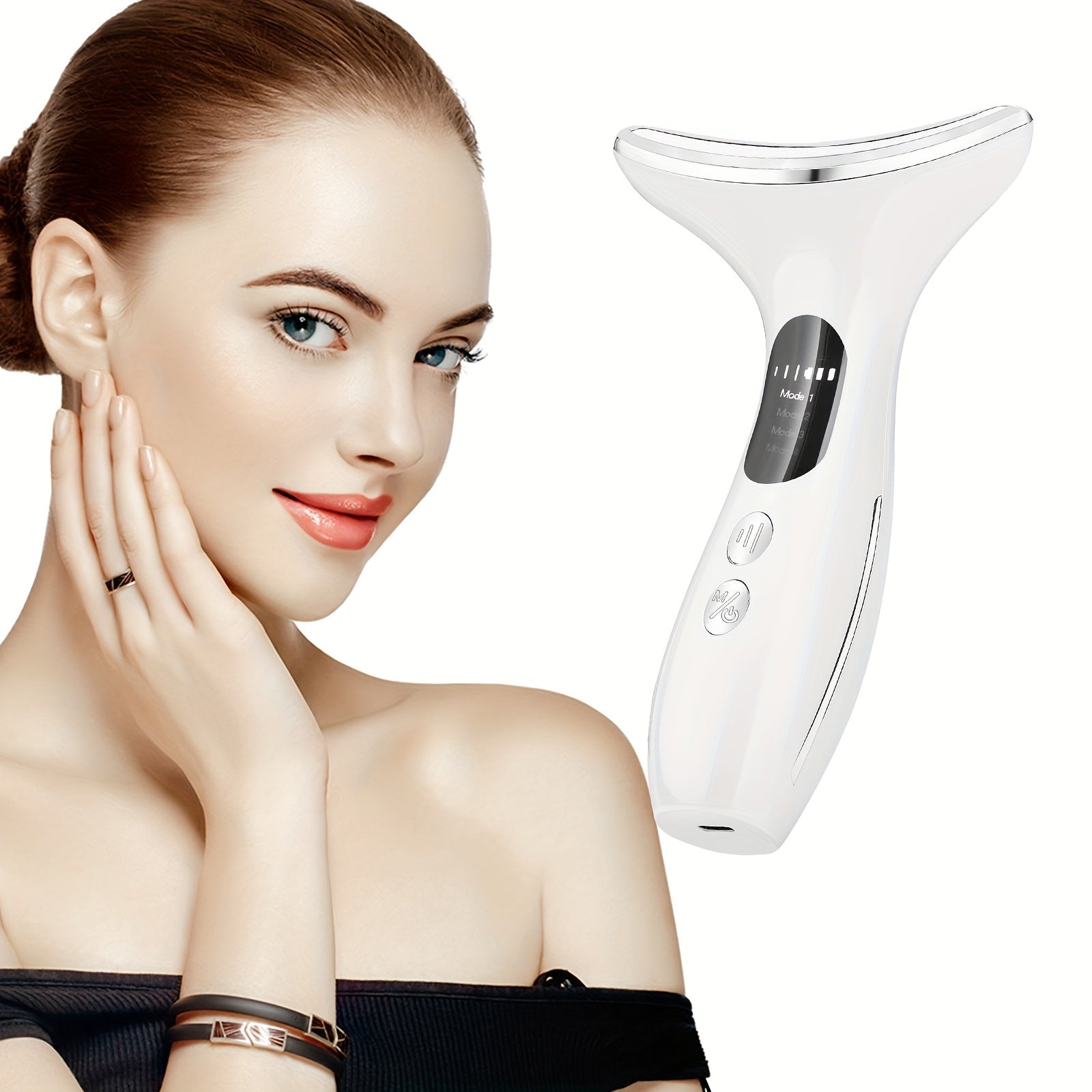 Masajeador facial y de cuello para mujer, recargable por USB, cuidado de la piel, regalo