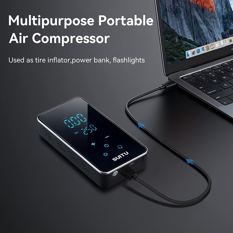 Portable Electric Tire Inflator Air Compressor 150 PSI Cordless Touch Screen