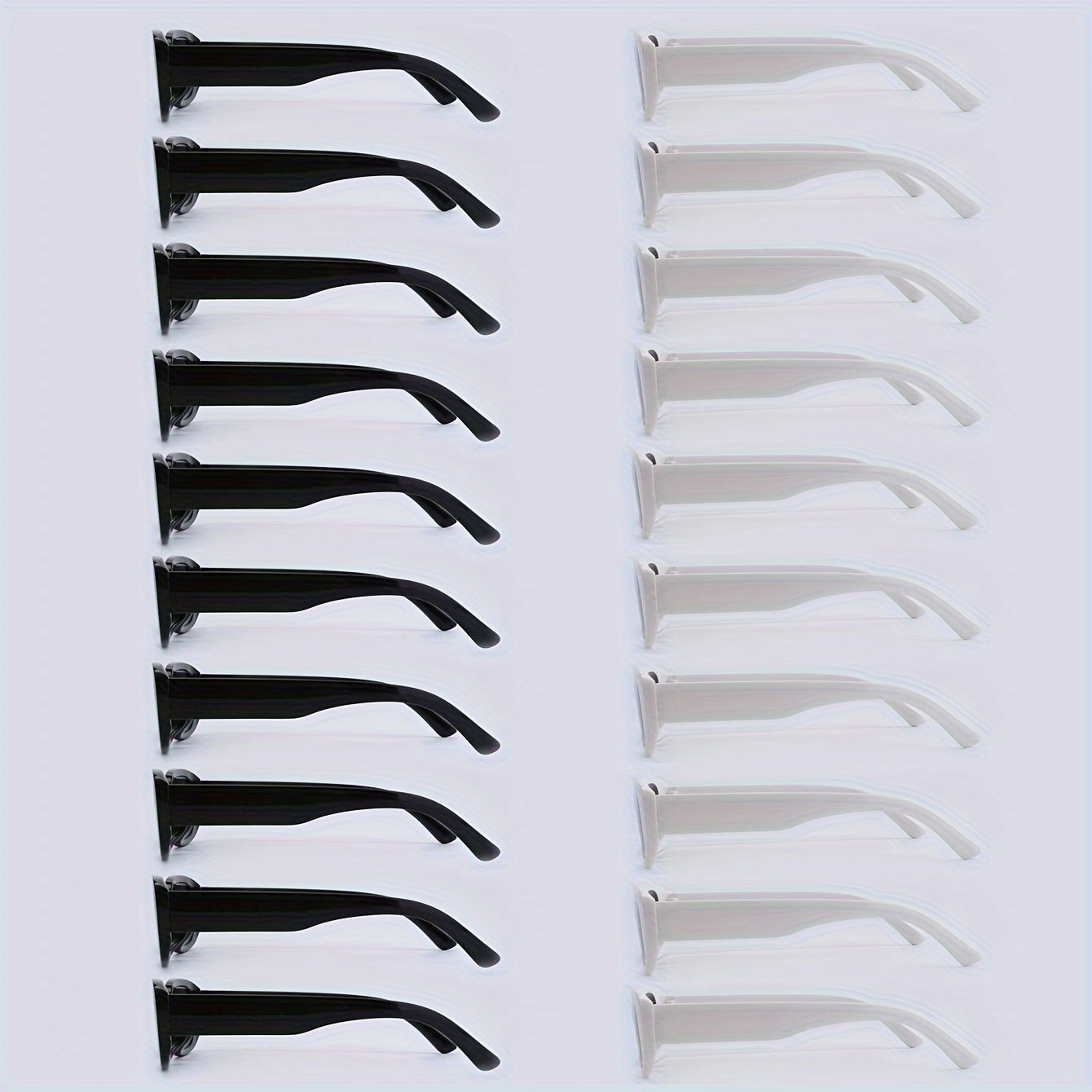 20pcs Black and White Square Decorative Glasses Retro Small Frame