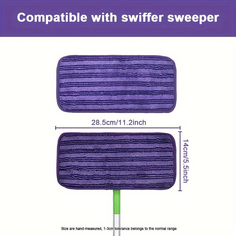 Set of 4 Microfiber Mop Pads for Deep Cleaning Compatible with Sweeper Reusable Dust Removal