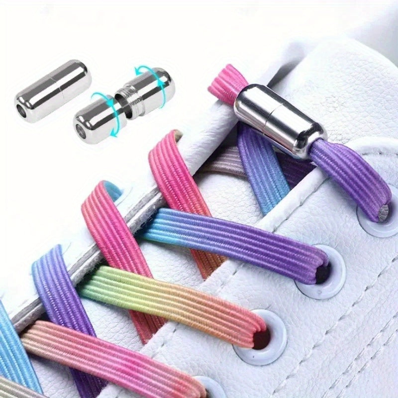 Unisex Metal Capsule Shoelaces Semi-Circular Buckle No Strap Connectors
