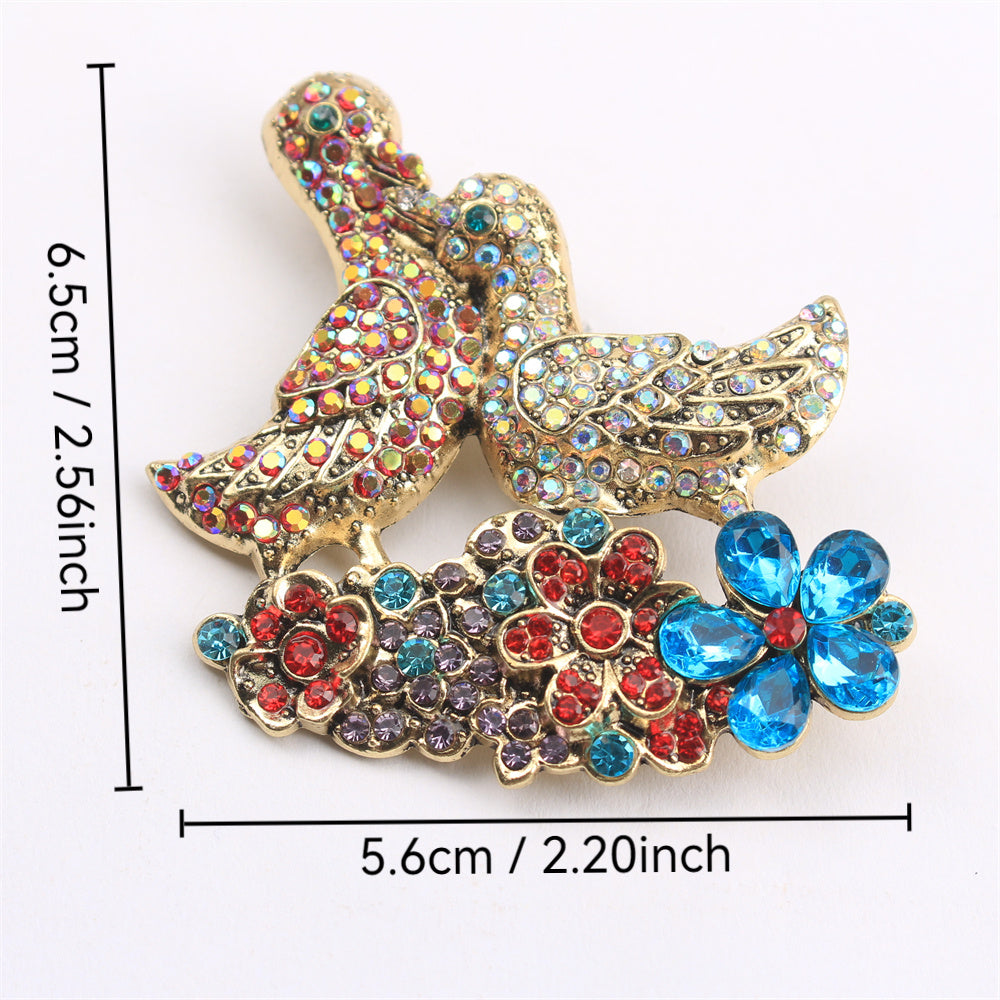 Seabird Rhinestone Brooch Fashionable Jewelry for Outfits Purses and Headwear