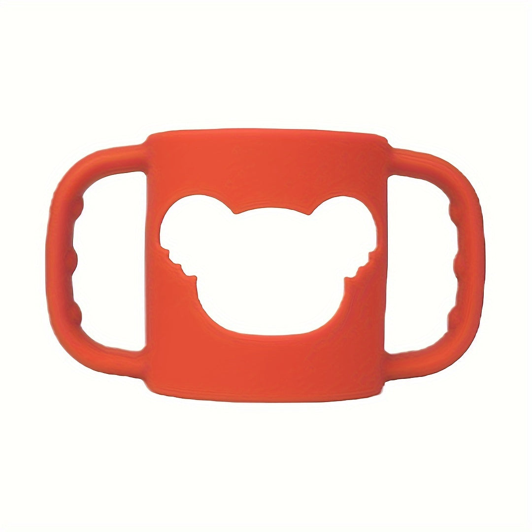 Asa de biberón para bebé de silicona con patrón de dibujos animados y funda suave para un agarre fácil