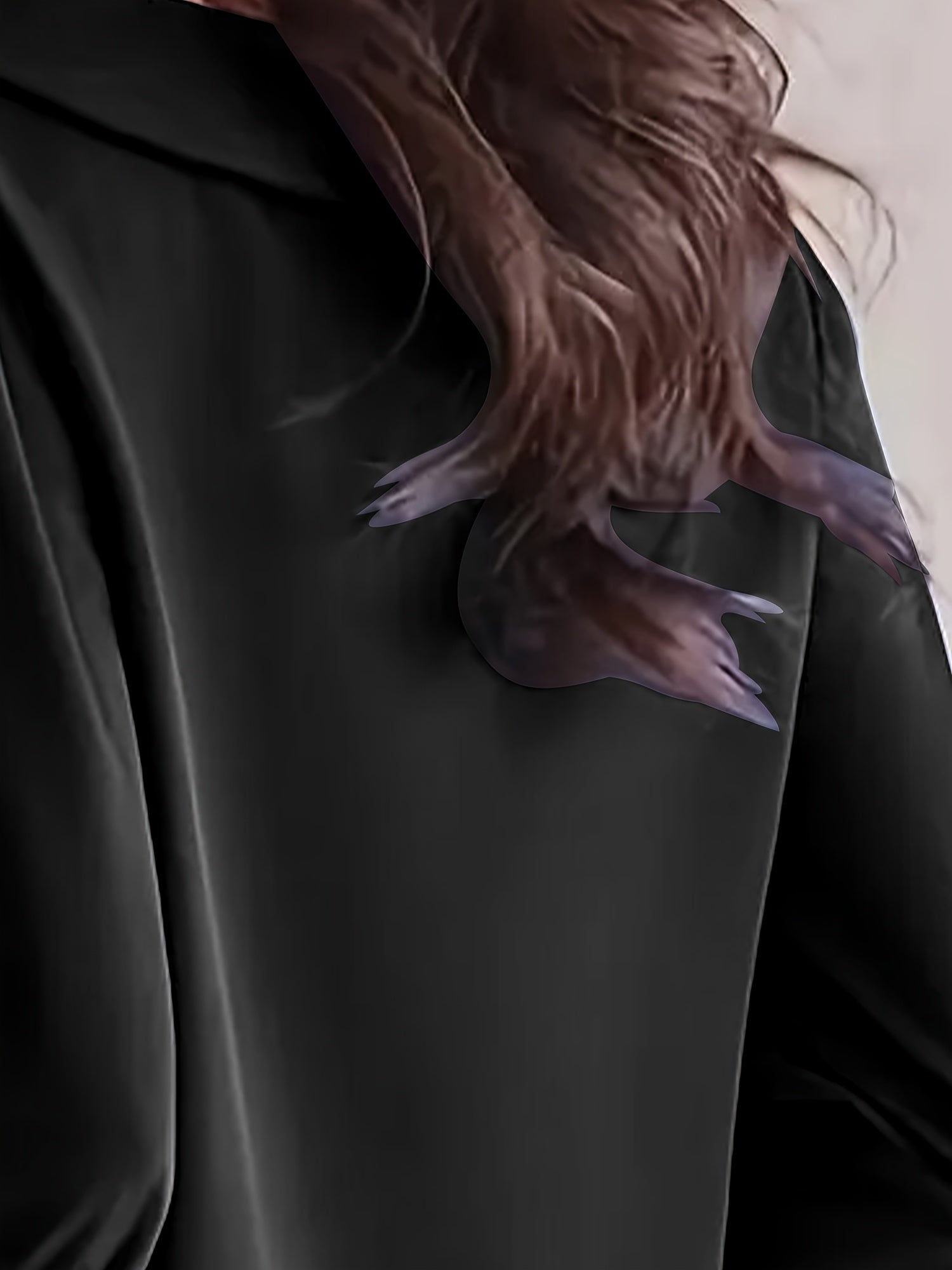 Women's Navy Blue Long Sleeve Blouse Polyester Semi-Sheer for Work Spring Fall