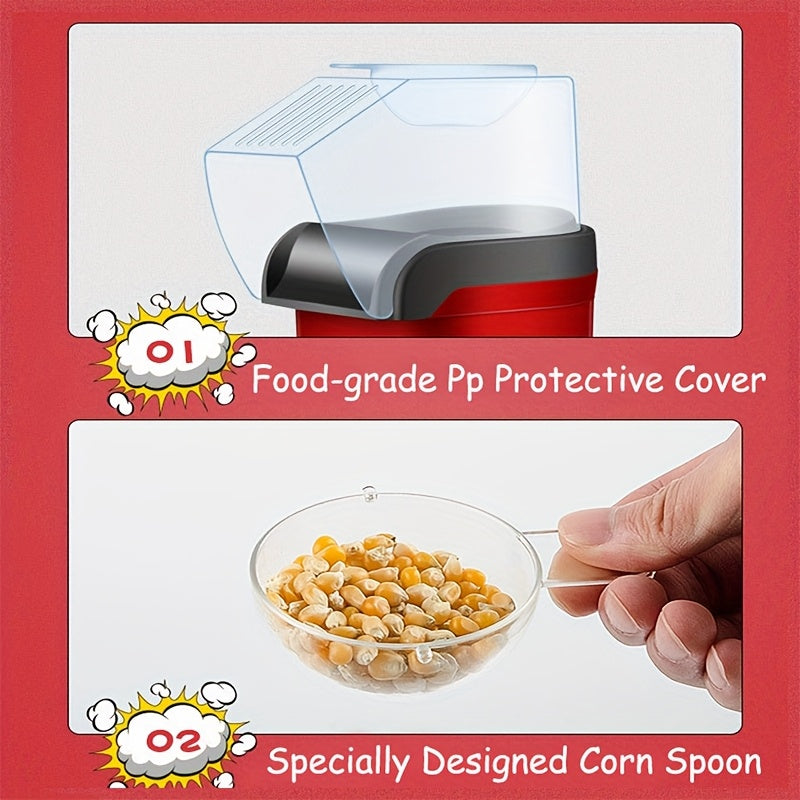 Kompakt GMBIN Popkorn tayyorlagich - Bir tugma bilan boshqarish, tez va teng issiqlik, uy sharoitida foydalanish uchun yengil va portativ. Mustahkam PP materialidan tayyorlangan. Zamonaviy popper dizayni va mustahkam plastmassa