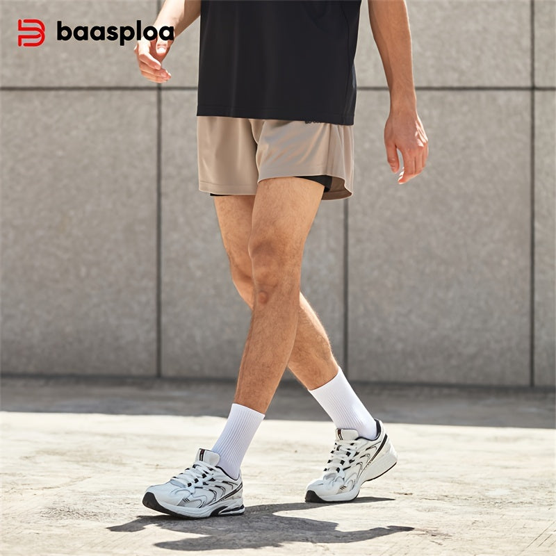 Men's Breathable Mesh Running Shoes with Slip-Resistant Sole and Lace Closure