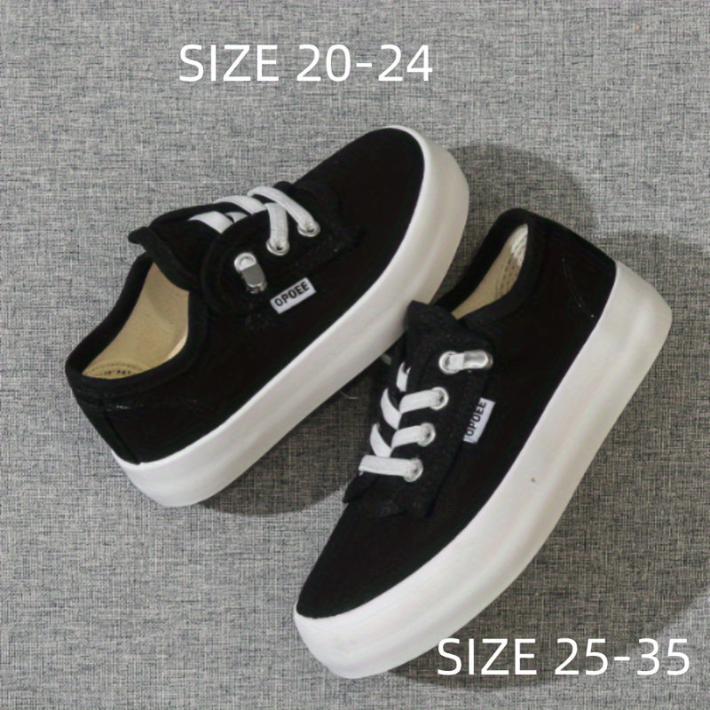 Kids' Casual Low Top Sneakers with Solid Fabric Upper Rubber Sole Breathable Insole
