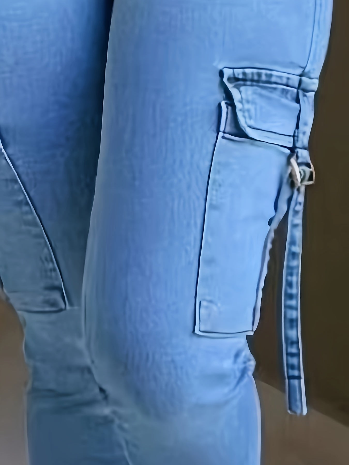 Jeans vaqueros ajustados de talla grande para mujer con alto estiramiento y piernas cortas