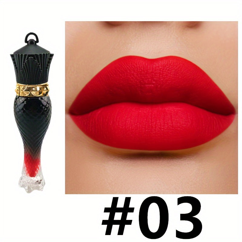 Brillo de labios mate de terciopelo para mujer, tono nude, de larga duración, hidratante, lápiz labial rojo