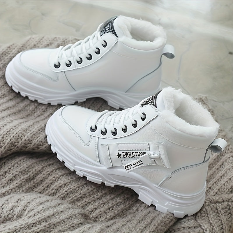 Women's Fleece-Lined Short Winter Boots Warm Cold-Resistant Height-Boosting