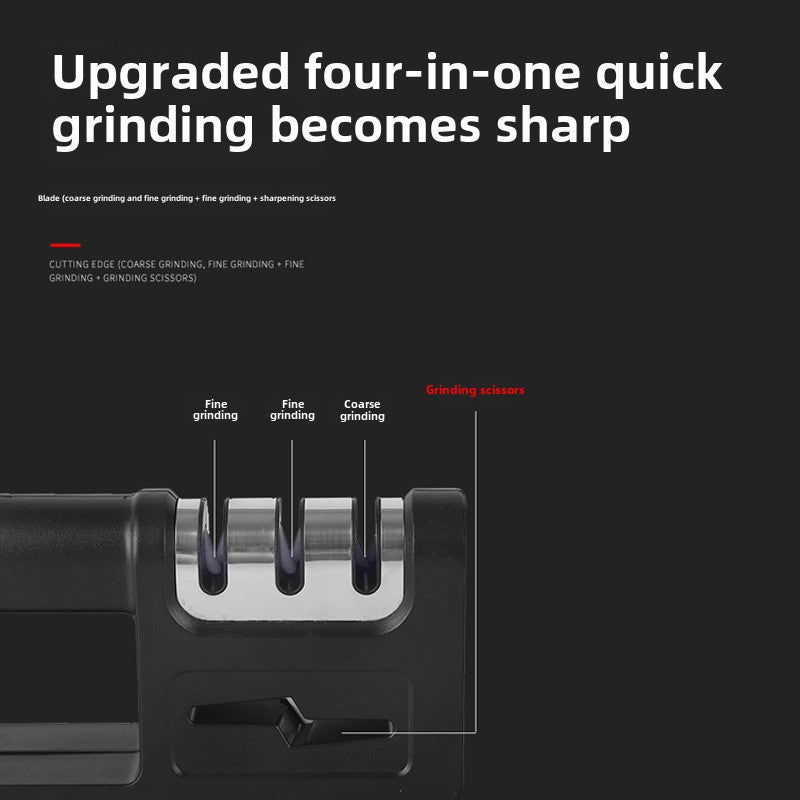 4-в-1 точилка для кухонных ножей с алмазным камнем, эргономичной ручкой, регулируемым углом, длиной 19 см