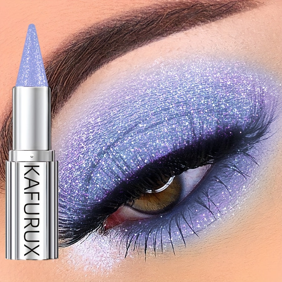 Lápiz de sombra de ojos con purpurina para mujer, a prueba de agua, rosa y púrpura, de un solo tono, con brillo