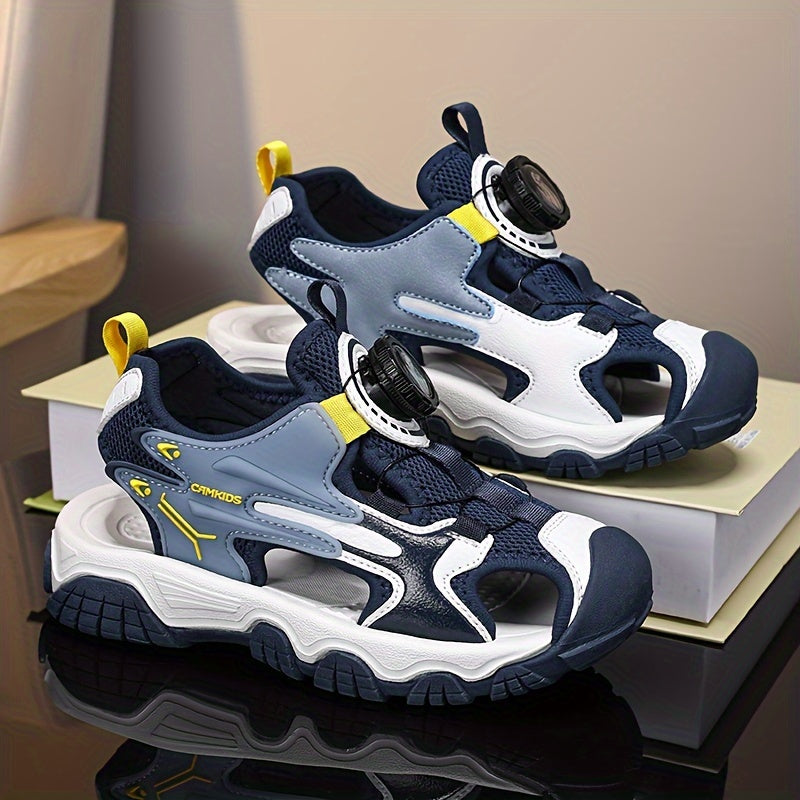 Children's Breathable Mesh Outdoor Sports Slippers for Boys with EVA TPR Sole