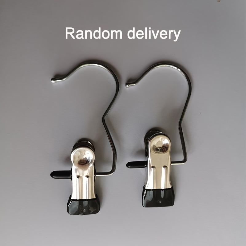 Clips de lavandería de acero inoxidable con ganchos para organización de calcetines y ropa