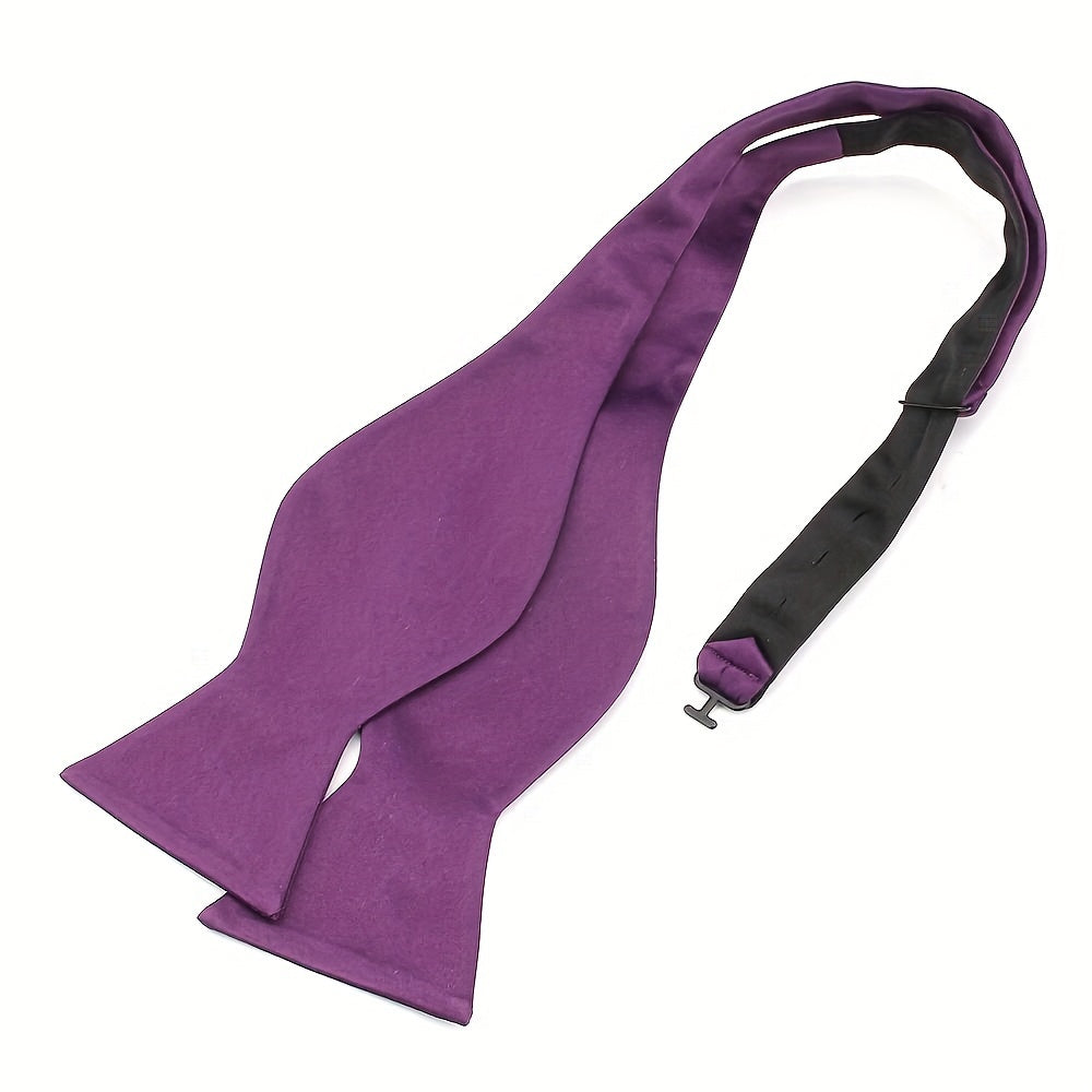 Men's Bow Tie for Weddings and Formal Events Black Satin Adjustable Accessory