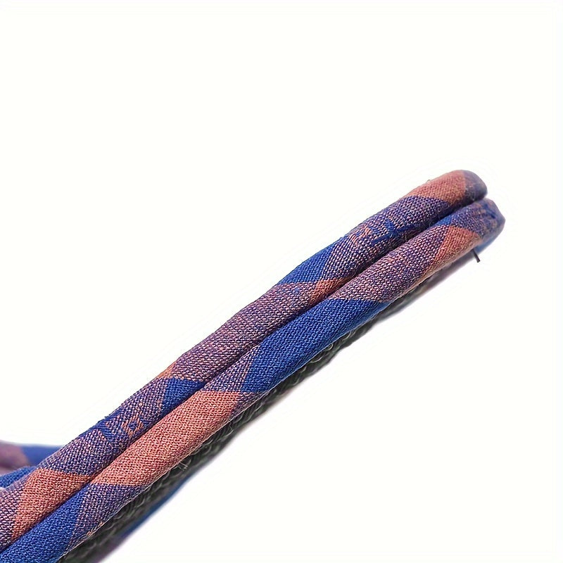 Women's Plush Fabric Slip-On Indoor Slippers with Checkered Pattern