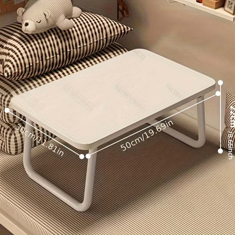 Folding Desk Bed Combo White Metal and Wood Space-Saving Study Table with Storage