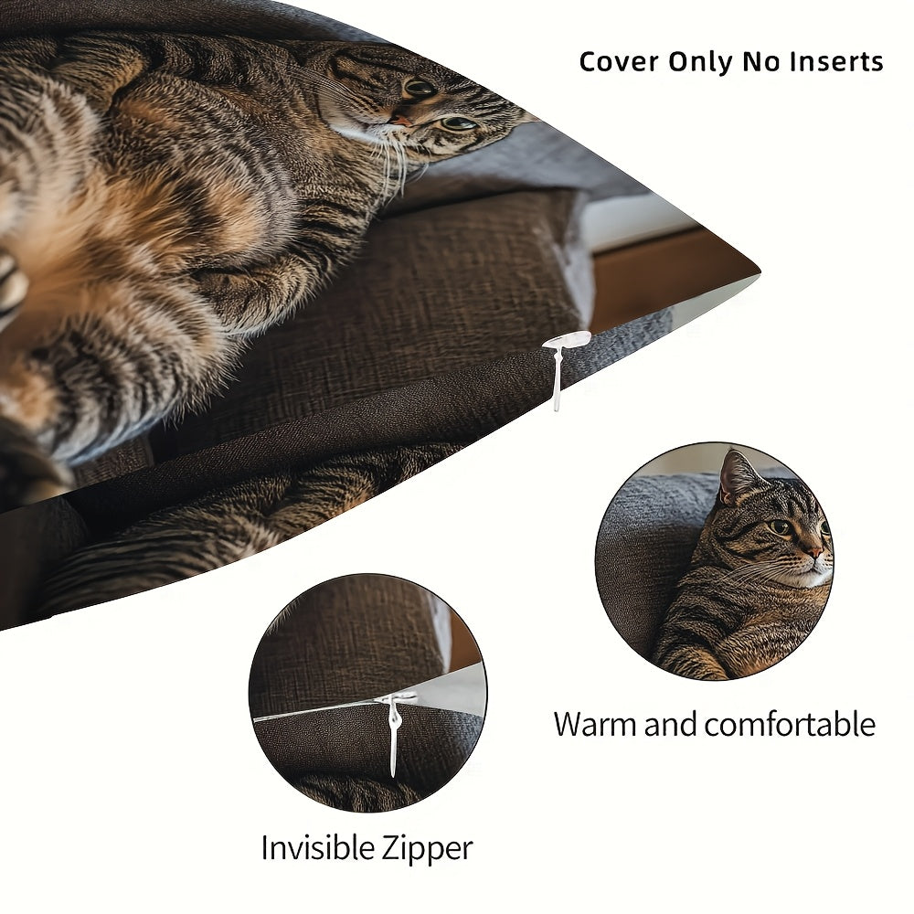 Yumshoq Plush Matoli Chic Mushuk Divan Yostiq Qopqog'i - Uy va Yotoqxona uchun Zamonaviy Bezak Qopqog'i, Ideal Bayram Hediye (Yostiq Kiritilmagan)