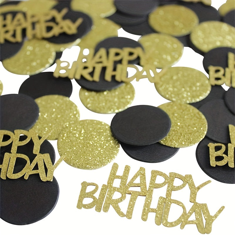 100 Pieces Black and Gold Birthday Confetti Polka Dot Table Decorations
