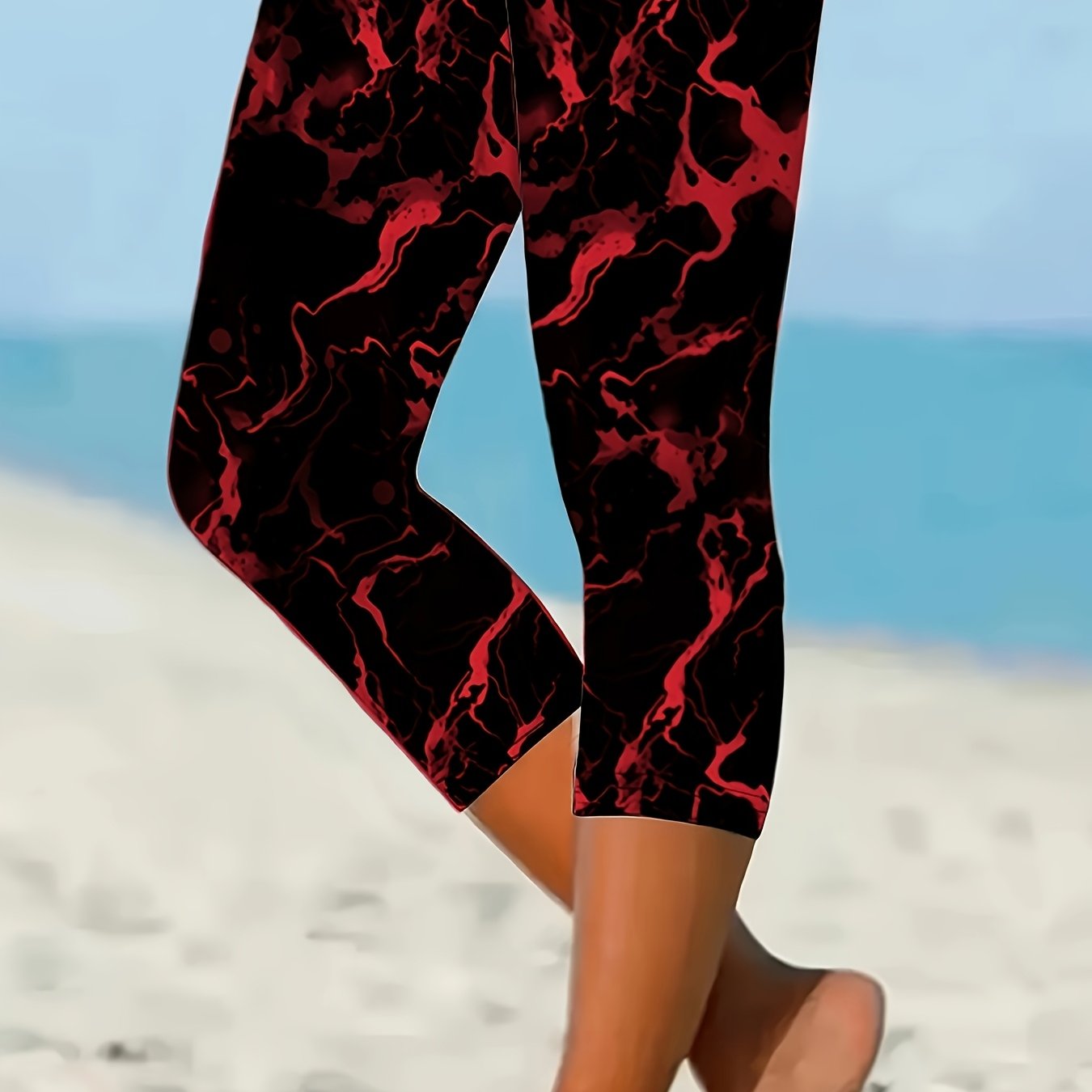 Women's Leggings with Directional Design, Stretchy Fabric, Comfortable Fit