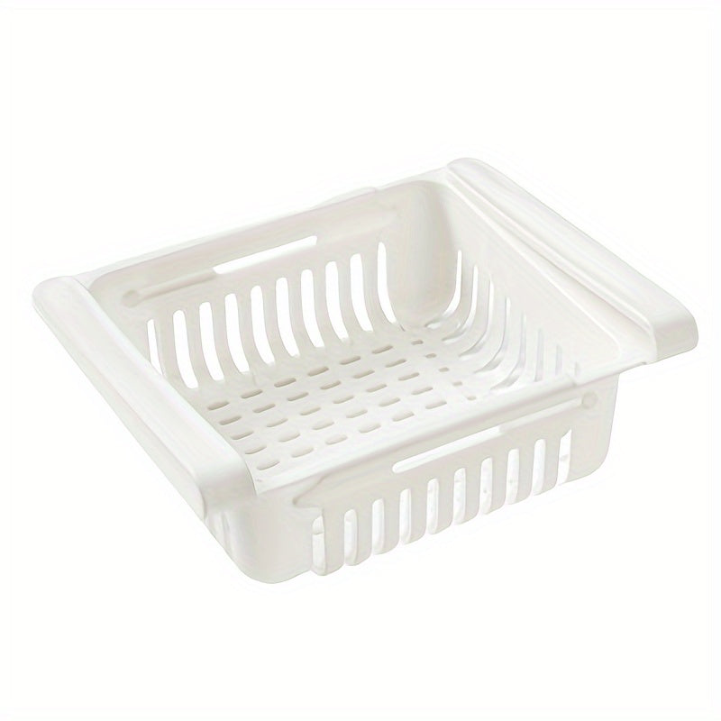 Kitchen Refrigerator Organizer with Drainage Shelf Rack and Storage Basket