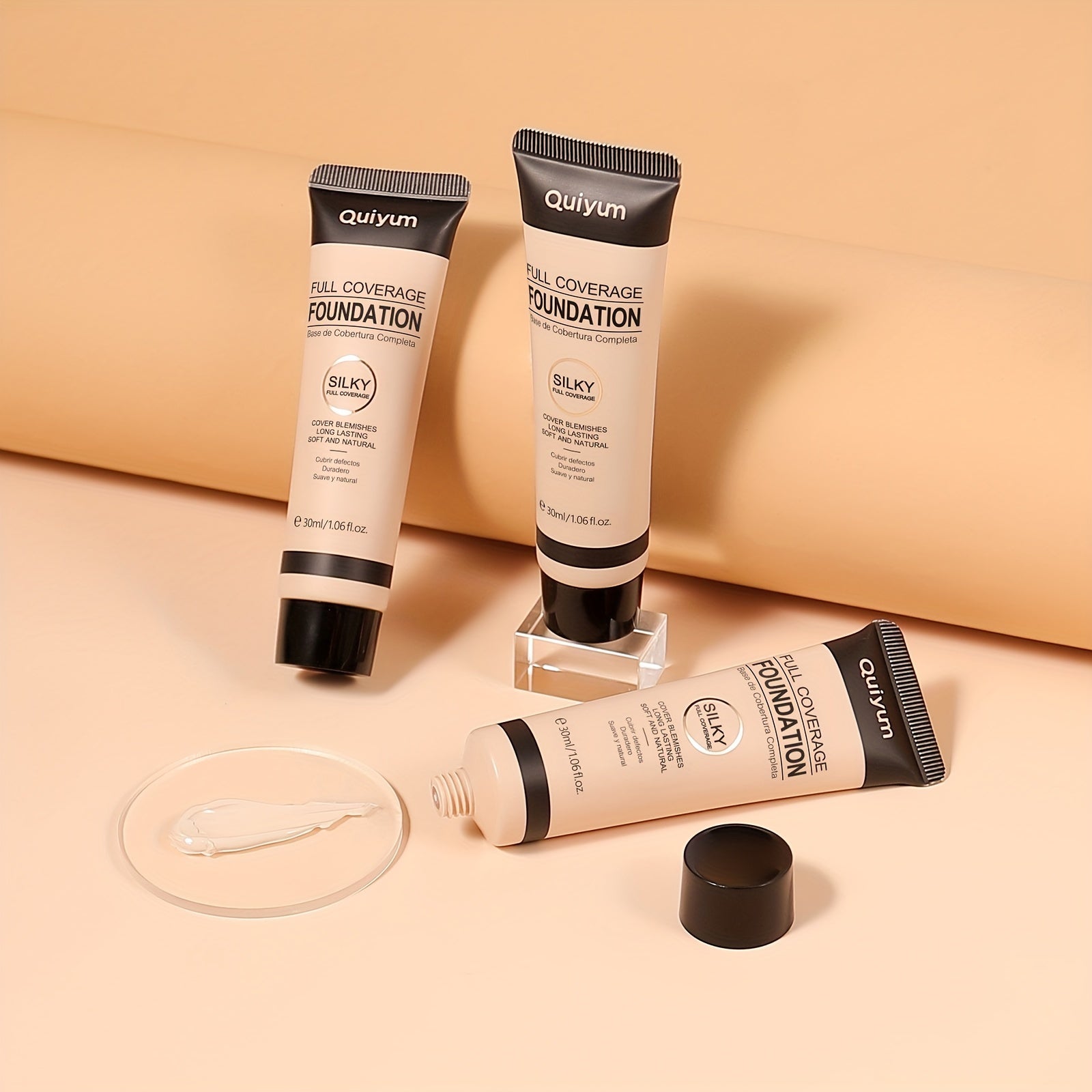 Women Full Coverage Matte Liquid Foundation Oil-Free Cover Blemishes Dark Spots