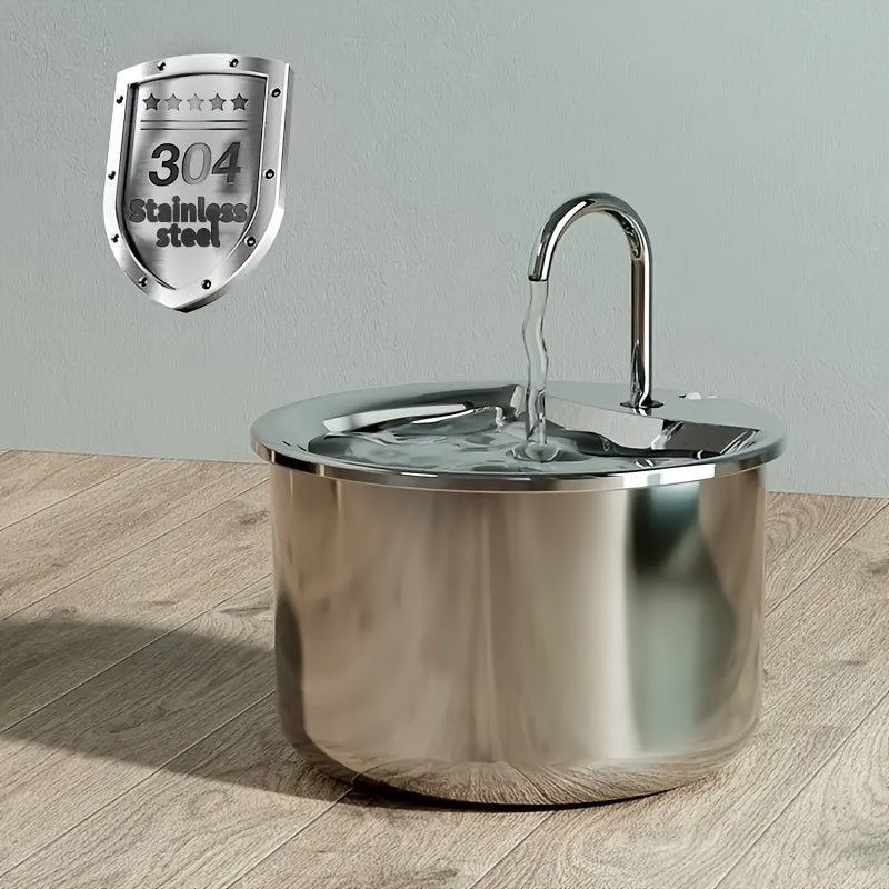 Stainless Steel Pet Water Fountain for Cats and Dogs USB Automatic Splash-Proof Dispenser
