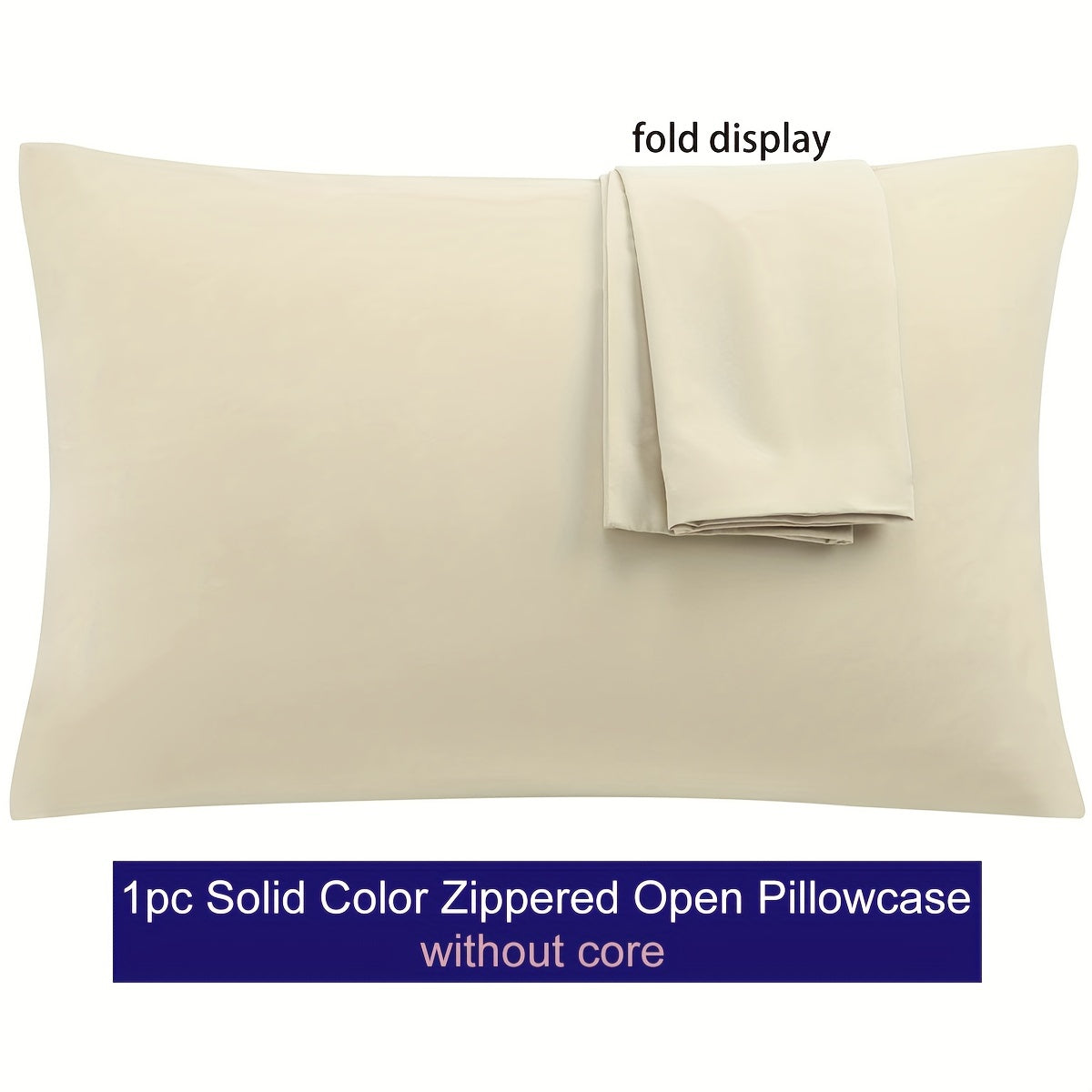 Microfiber Pillowcase with Zipper Closure Solid Color Various Sizes