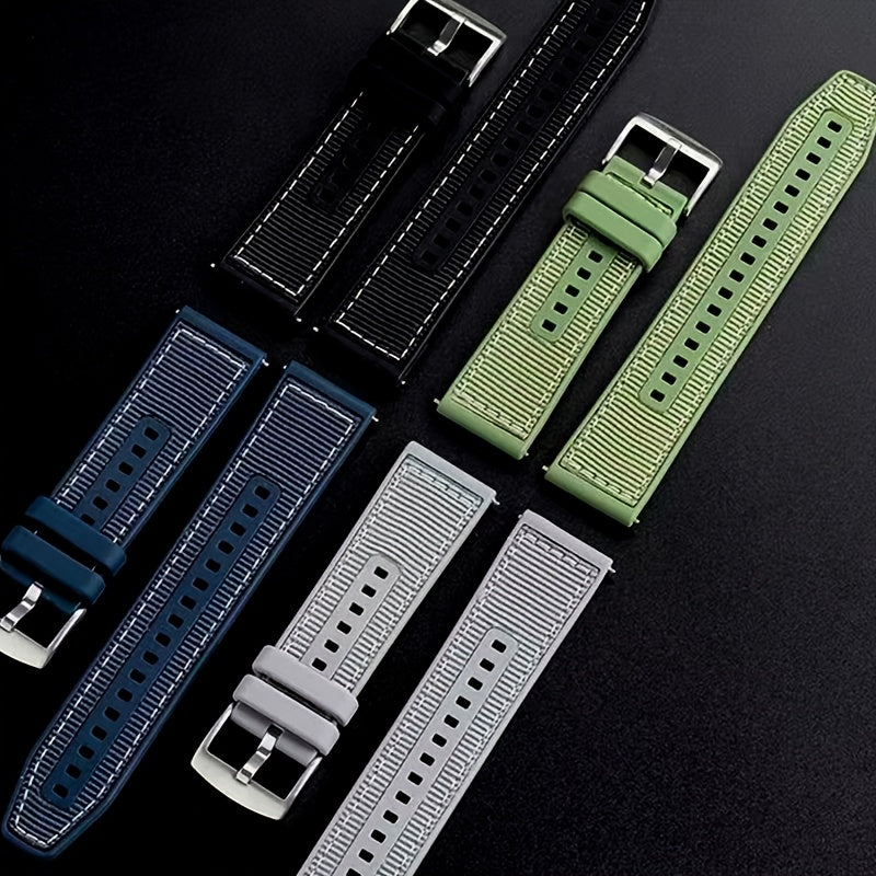22mm Silicone and Woven Watch Strap for Smartwatches Lightweight Stylish Compatible with GT4 46mm and GT Runner