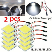2pcs Car Interior LED Lights T10 COB 4W 12V Panel Dome Light White