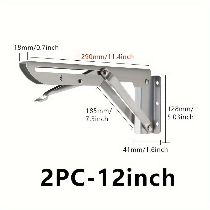 Qoplangan zanglamaydigan po'latdan yasalgan burilish burchakli braketlar, sozlanadigan uchburchak javon qo'llab-quvvatlovchilari, devorga o'rnatish uchun asbob-uskunalar