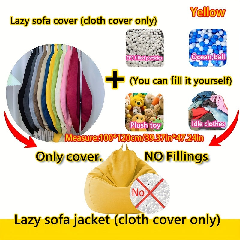 Yumshoq portativ lovish va lager uchun yuviladigan matodan tayyorlangan bo‘lakli kreslo