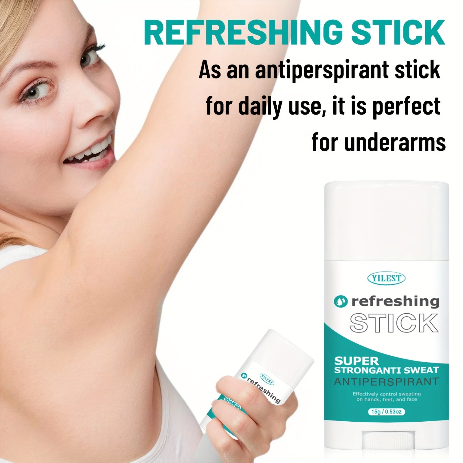 Yilest Super Strong Antiperspirant Stick контролирует потоотделение и нейтрализует запахи для ежедневного использования на руках, ногах, лице и подмышках.