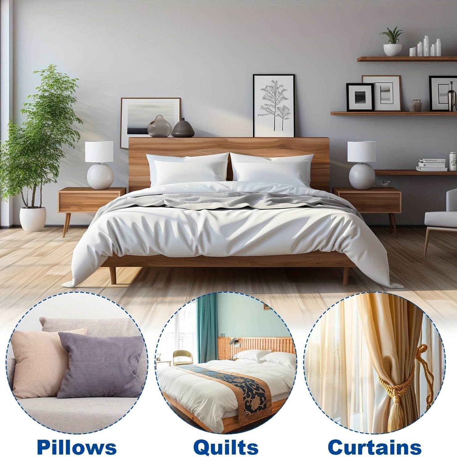 12-Pack White Padded Comforter Clips for Duvets and Quilts