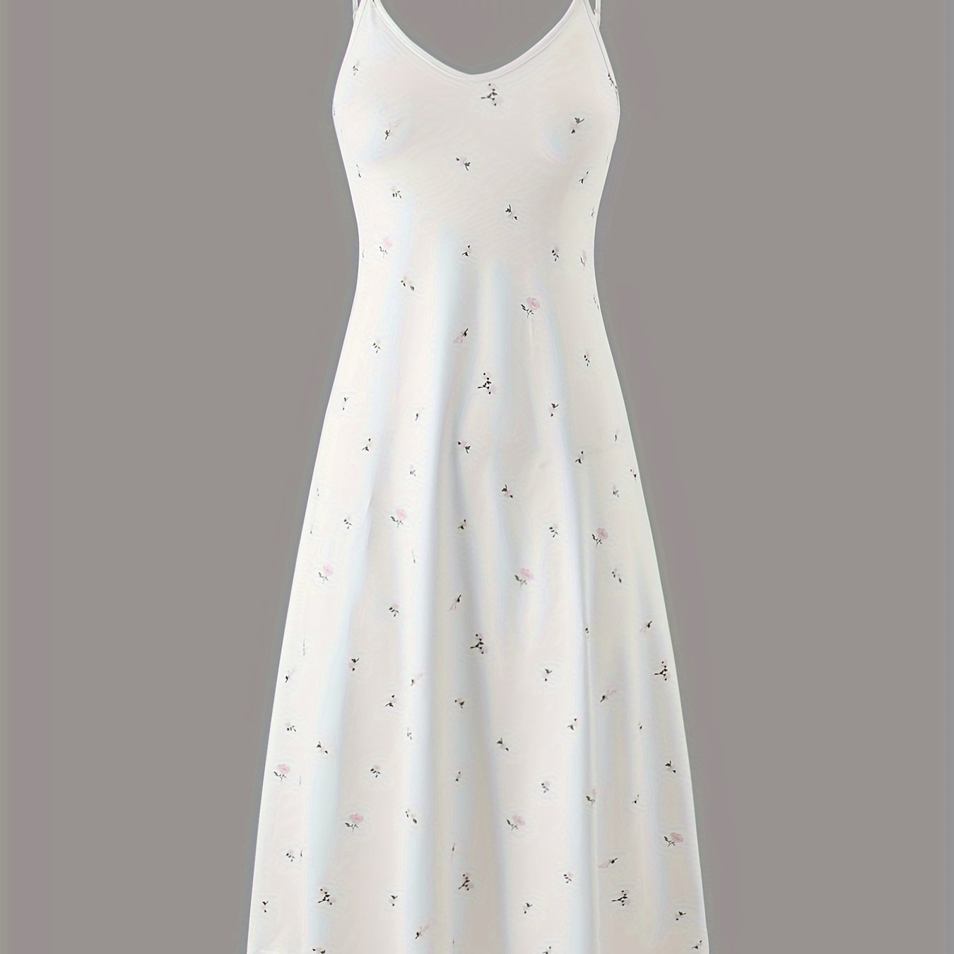 Women's Ditsy Floral Lounge Dress with V-Neck and Backless Design