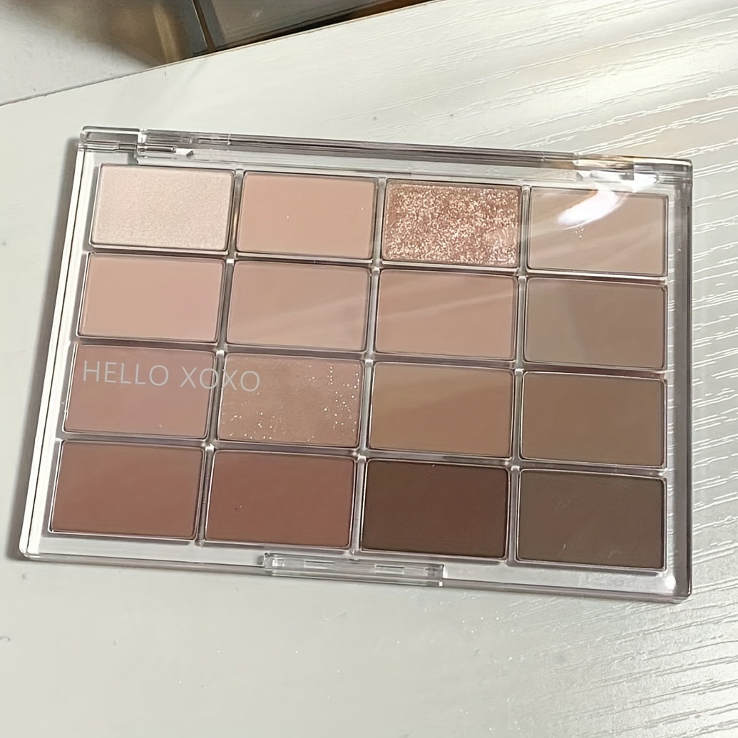 16-color Matte Eyeshadow Palette in Brown Nude Pink Tone for Daily Makeup