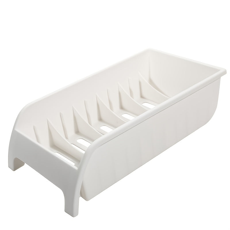 Dish Rack with Partitioned Design, Food Grade Plastic, Space-Saving Drying Shelf