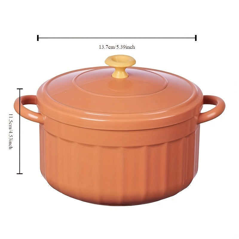 Stainless Steel Soup Bowl with Lid Microwave Safe Double Ear Candy Colors 850ml