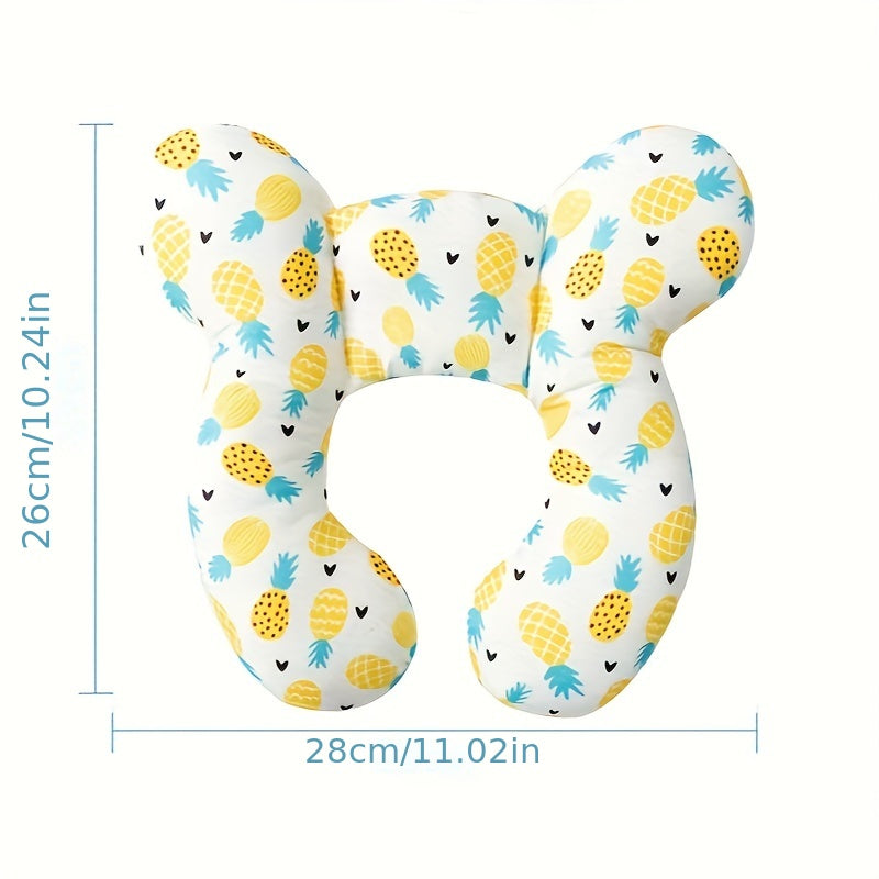 Children's U-Shaped Headrest Pillow for Strollers Soft Polyester Travel Safety Cushion