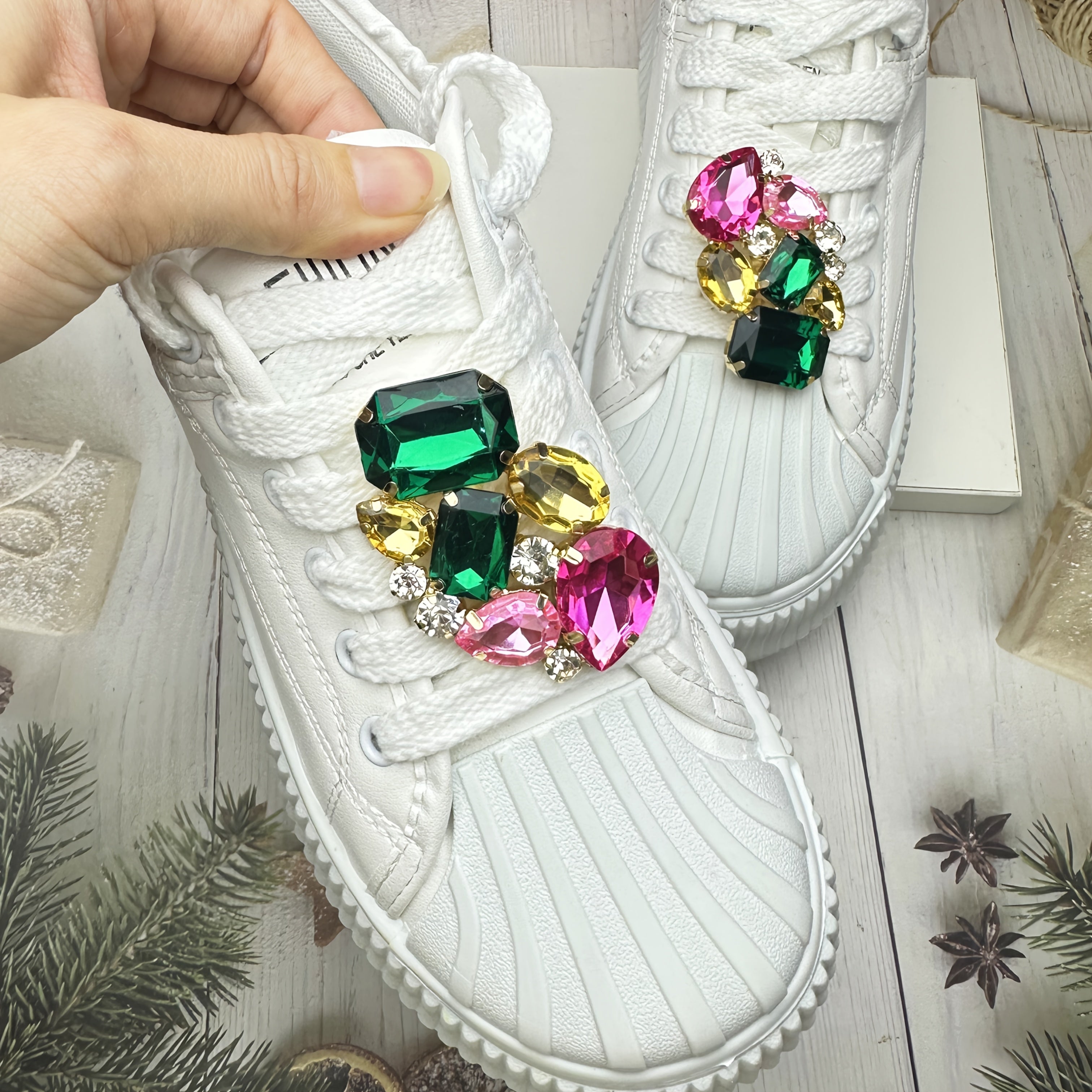 Unisex Acrylic Rhinestone Shoe Charms Removable Decor Shoe Accessory