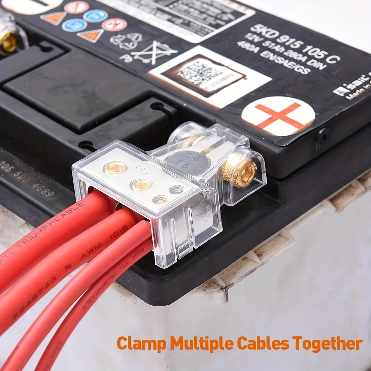 2 Pack Heavy Duty Automotive Battery Terminal Connectors with Protective Cover