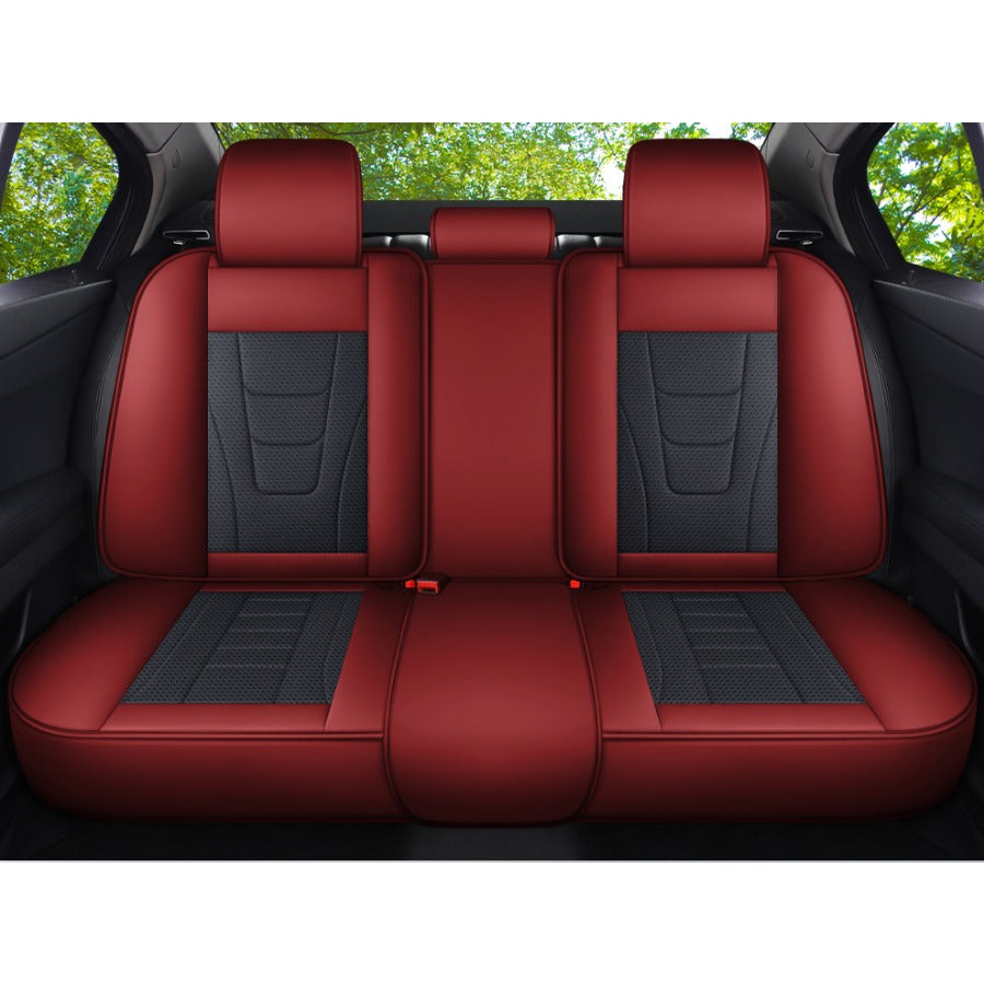 Car Seat Covers Full Enclosure Black Red Breathable Fit 5 Seats