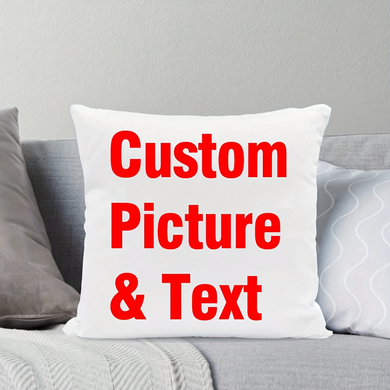 Create Your Own Square Pillow Cover Soft Polyester Personalized Home Decor Gift