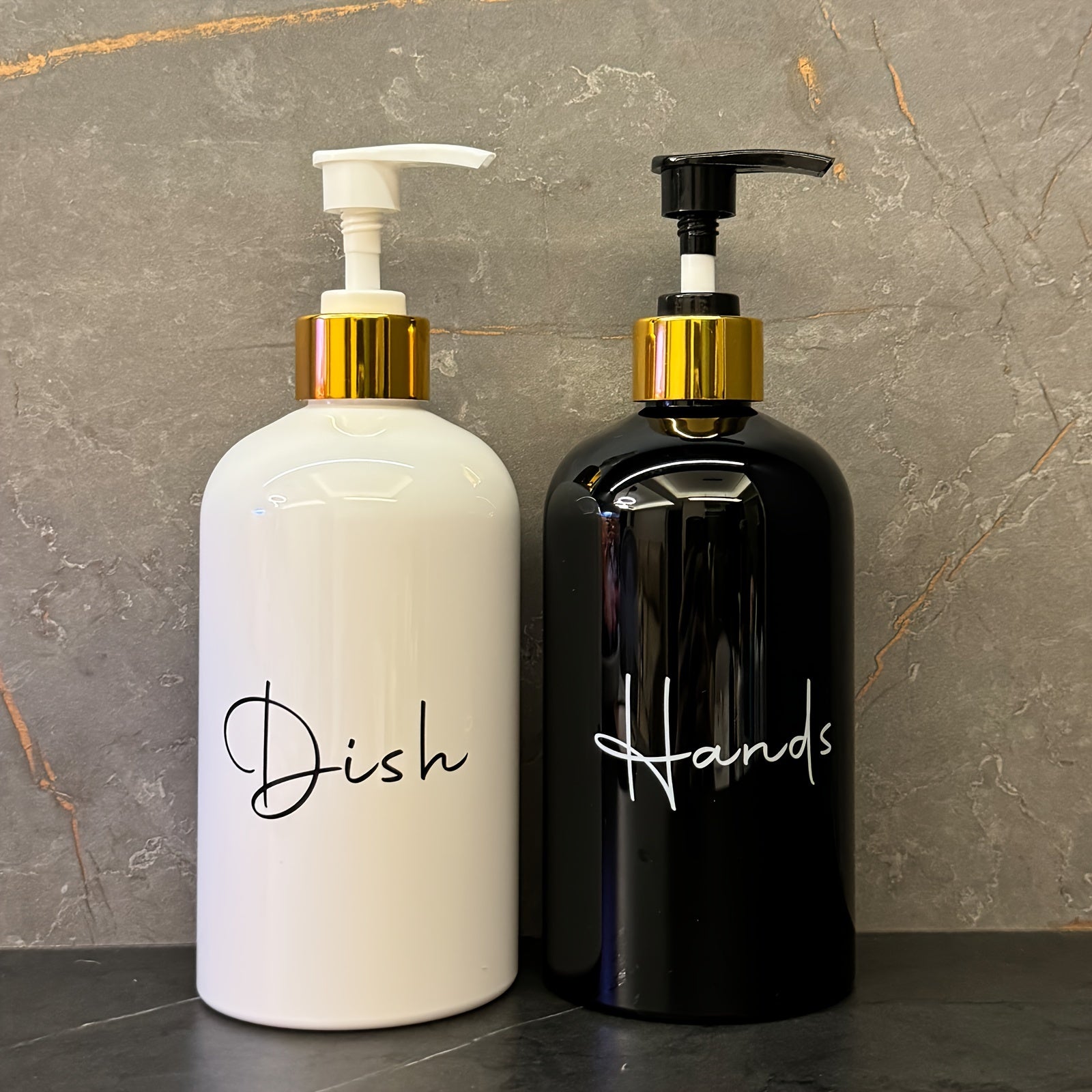 2-Pack 17 Oz Plastic Hand and Dish Soap Dispensers Refillable Lotion Bottles Kitchen Bathroom