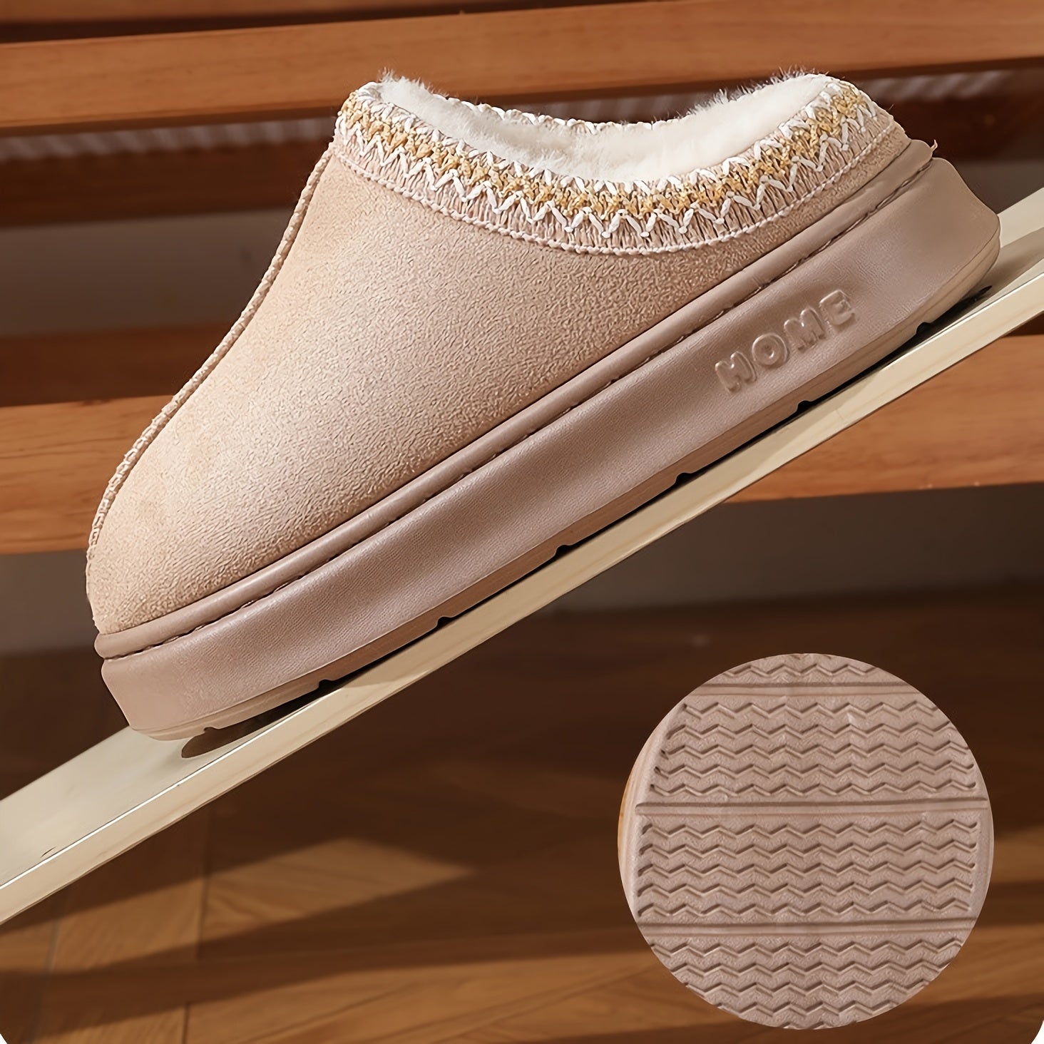 Zapatillas unisex de invierno con forro de felpa y suela de EVA antideslizante