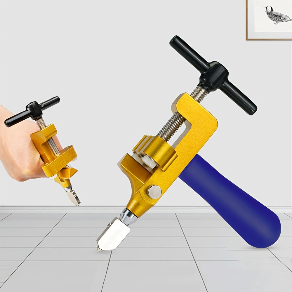 1 dona qo'lda ishlatiladigan shisha plitka kesish asbobi, olmos uchli, hunarmandchilik va derazalar uchun shishani kesish uchun mos. Shisha plitkalarni kesish uchun portativ qo'l asboblari to'plami.