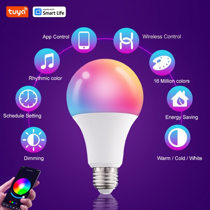 Wireless RGB Smart Light Bulb 10W App Control Indoor Dimmable LED