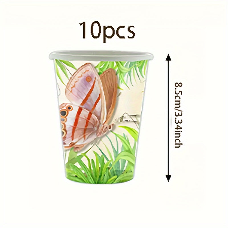Set of 10 Insect-Themed Party Plates Napkins and Cups for Spring or Summer Celebrations